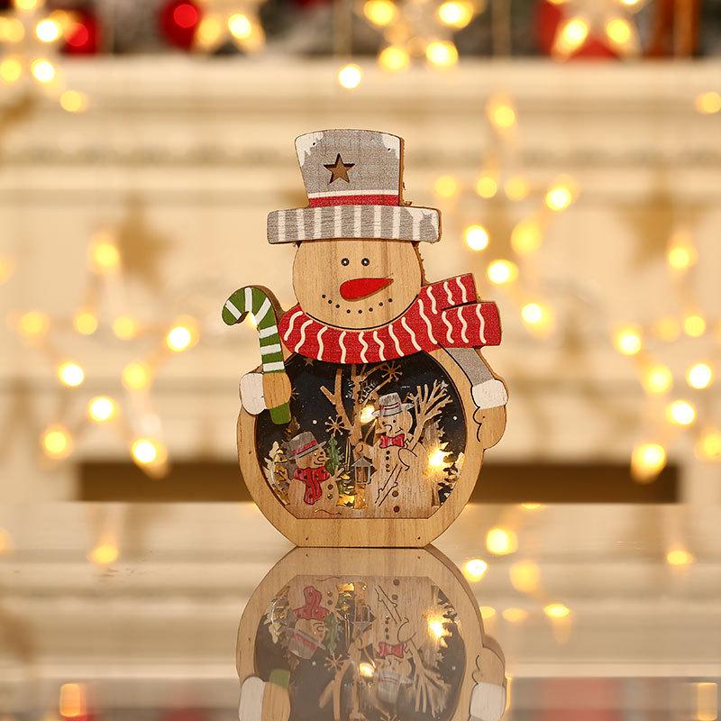 LED Santa Claus Wooden Ornament – Christmas Decoration & Gift