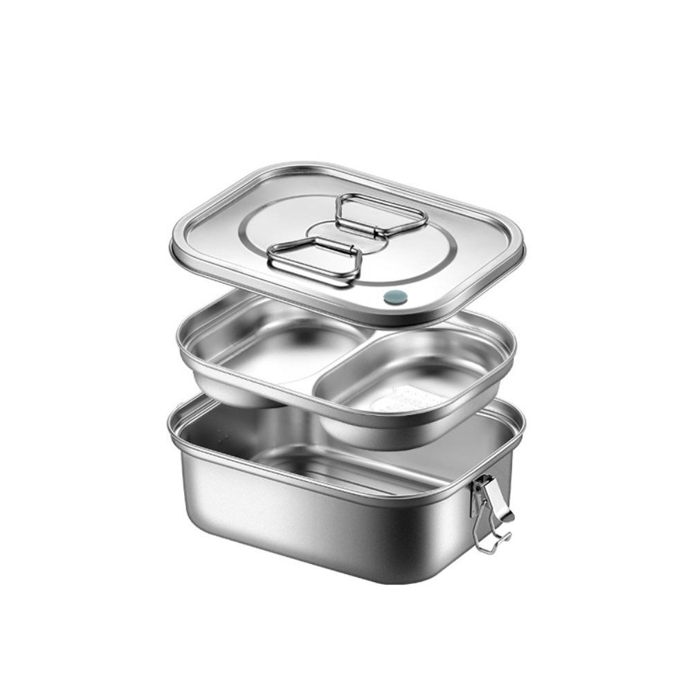 304 Stainless Steel Camping Lunch Box Compartmental Food Storage Box Dinnerware Picnic Box  Trip