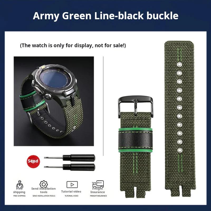 Нейлоновый ремешок для часов Для Casio PROTREK PRW-3000 PRW-3100 PRW-6000 PRW-6100Y PRG-300 330 Дышащий холщовый ремешок мужской Браслет 24mm