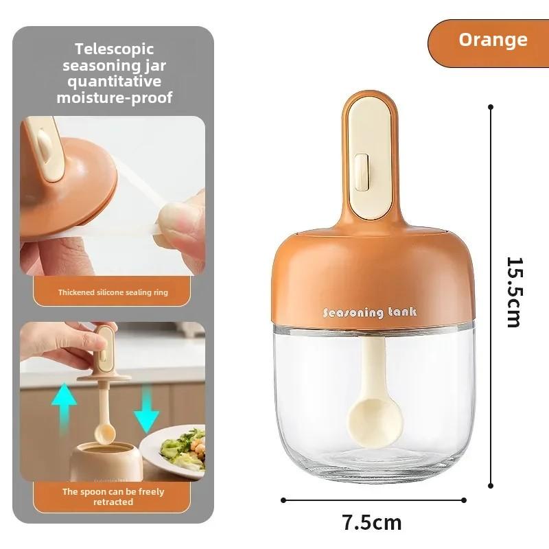 

Герметичная банка для приправ, коробка для приправ, бутылка для приправ с солью и глутаматом натрия, крышка, интегрированная герметичная банка с защитой от влаги оранжевый