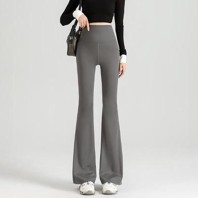 Calças de Yoga de Cintura Alta Micro-Flare: Roupa Exterior Feminina Modeladora para Fitness na Primavera e Outono