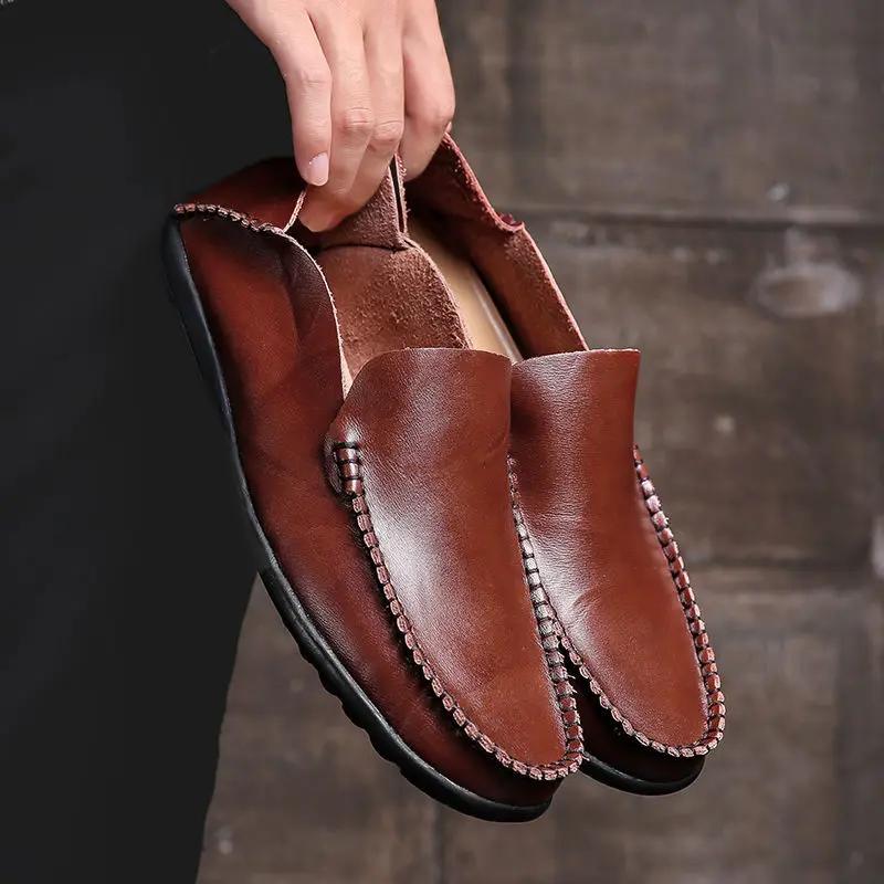 

Fashion Plus Big Size Plain Slip-on Man Casual Shoe Comfortable Classic Original New In Low Price Footwear Offer Leather Shoes for Men 38
