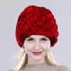 Russian Lady 100% Natural Real Rex Rabbit Fur Hats Women Kintted Outdoor Rex Rabbit Fur Hat New Warm Real Fur Caps