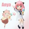 Spy Family Anya Forger for Pressed Noodle Figure Anime Peripheral Model Adorable Table Ornament Holiday Gift Statue Collection