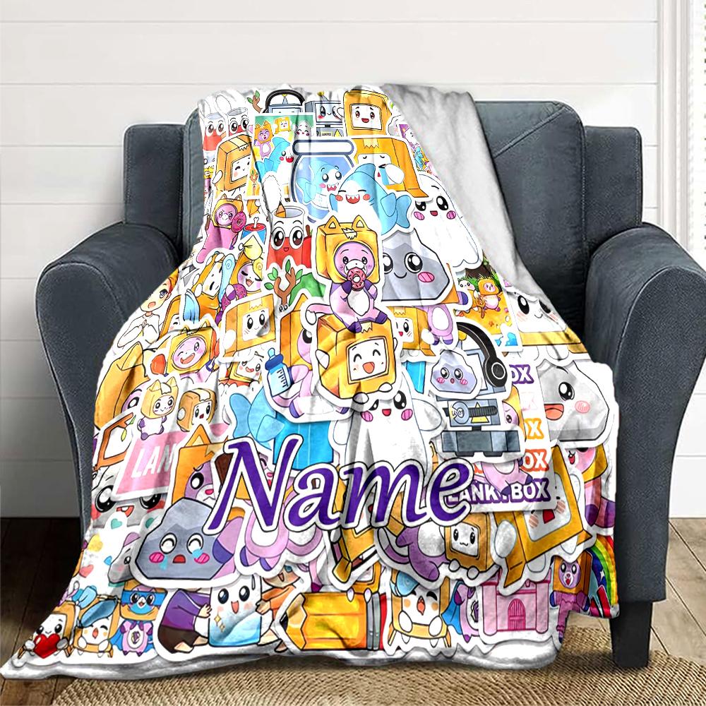 Custom Name Kawaii Characters Adventure Party Blanket For Couch Bed Plush Cozy Fuzzy Blanket Super Soft Warm Blankets For Fall And Winter 091623