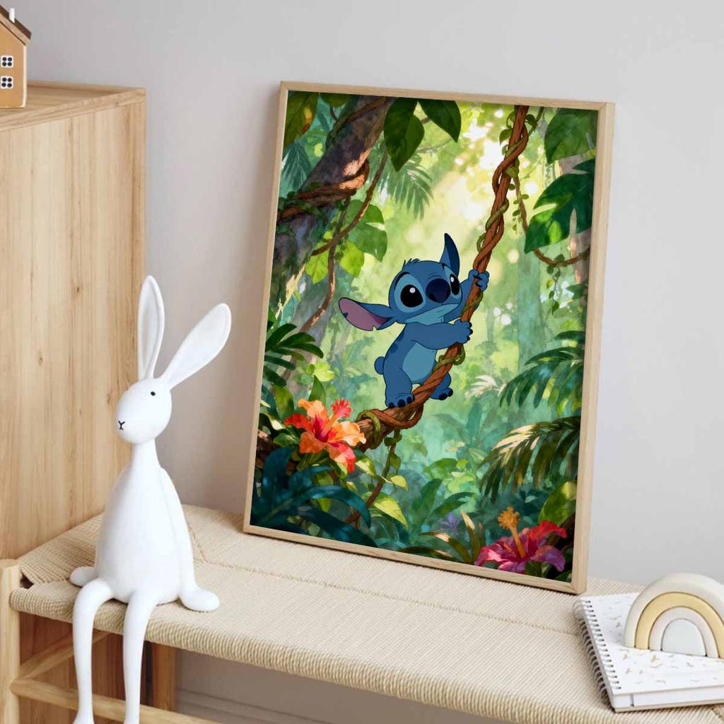 Disney Diamond Painting Kit DIY Round Home Wall Decor Stitch Jungle Adventure Adult Handmade Gift