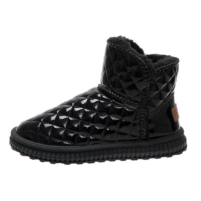 Fashion Winter Waterproof Keep Warm Women'S Ankle Snow Boots Fashionable Sweet Beige Outdoor Thickened Plush Platform Cotton Shoes