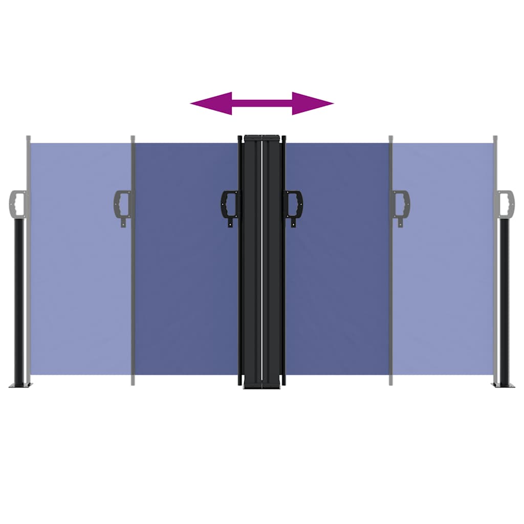 Retractable Side Awning Blue 120 X 1000 Cm