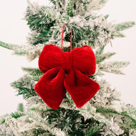 Christmas Ornament Multi-Size Design Velvet Fabric Bow Handmade 3D Shape Christmas Bowknot Decoration