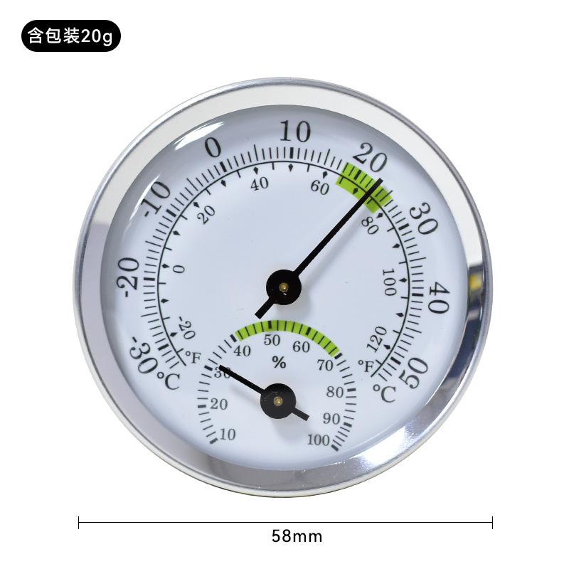 Mini Analog Hygrometer Thermometer Aluminum Alloy Case Plastic Base Lens