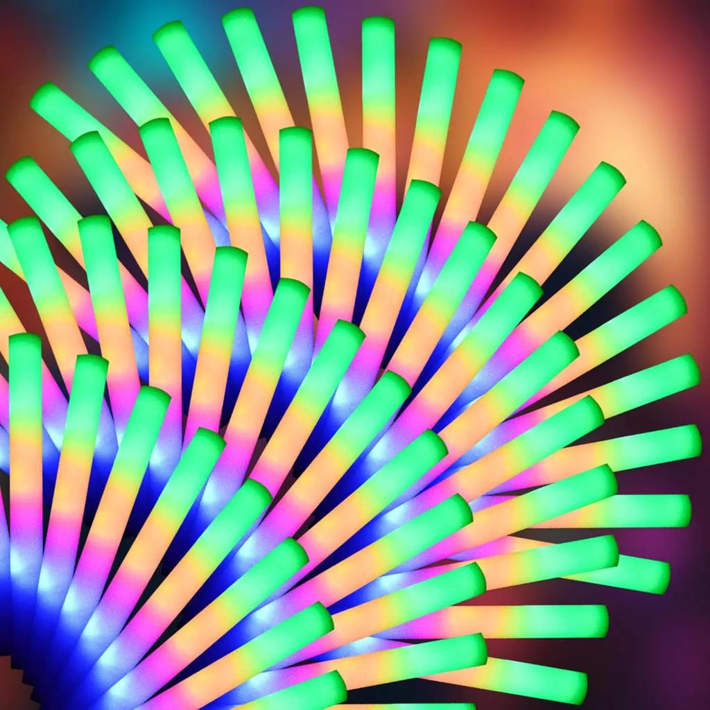 10Pack Led Foam Glow Sticks Bulk Wedding Glow Sticks for Reception Props Party Light Sticks Pack Light Sticks for Parties Bulk