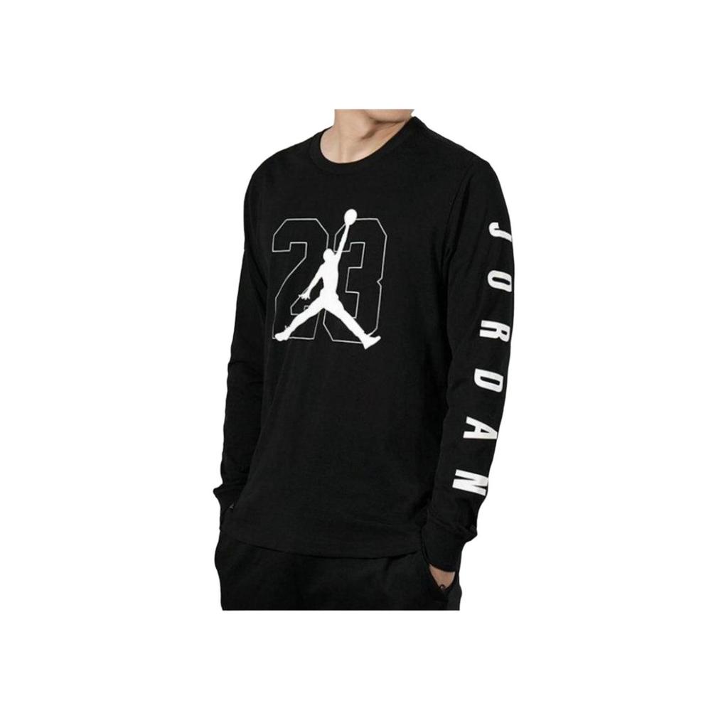Jordan Digital Pattern Printed Knit Long Sleeve Basketball Shirt Men Tops Black AQ3702-010