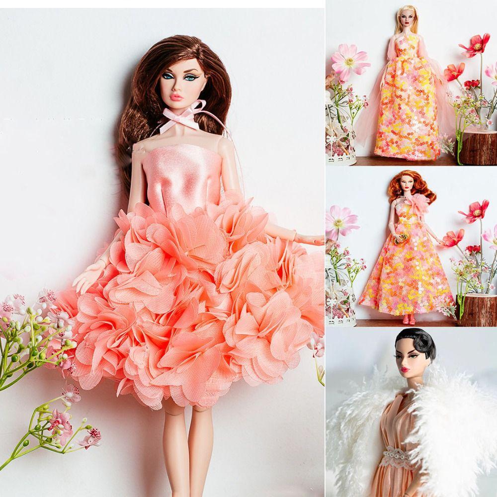 with Shawl Shoes Necklace Elegant Evening Dress for 1/6 BJD 30cm Supermodel Dolls