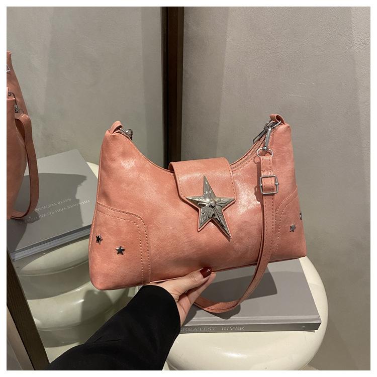 Punk Style Star Design Women Hobos Shoulder Bags Casual Y2k Cool Hot Girls Pu Crossbody Bag Commuter Female Phe Handbags Purse