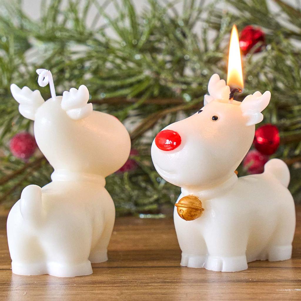 3D Cute Elk Silicone Candle Mold DIY Christmas Scented Candles Soap Molds Plaster Resin Craft Gifts Making Home Xmas Decor