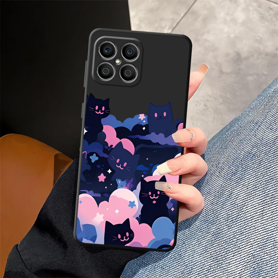 Cat Starry Night Case for Honor X6 70 X8 X7 200 400 Lite 90 8X Magic5Lite X9a X5b Funda Phone Cover