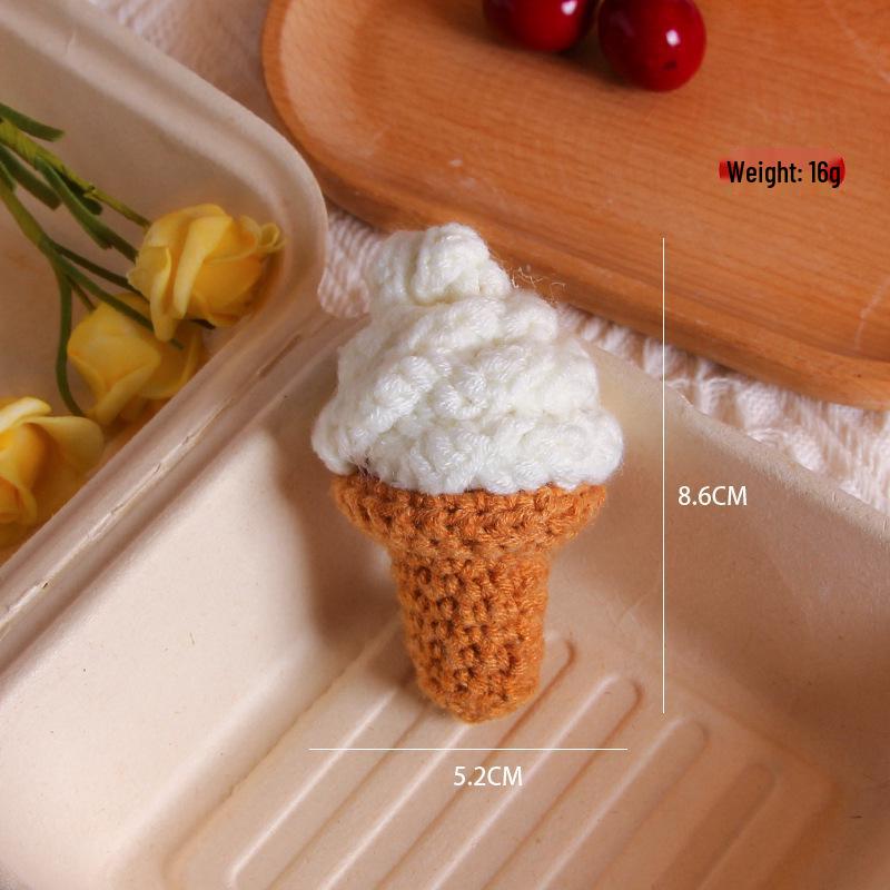 Charming Crochet Fruit Keychain: Persimmon & Strawberry Wool Pendants