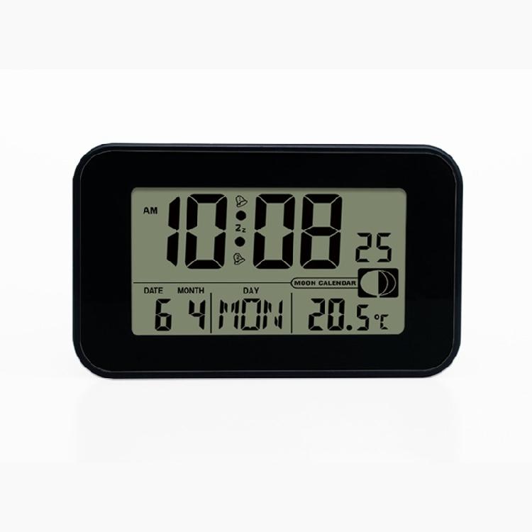 Elegant LCD Alarm Clock with Bright Backlights Multiple Alarms Calendar and Temperature Display for Bedsides Table
