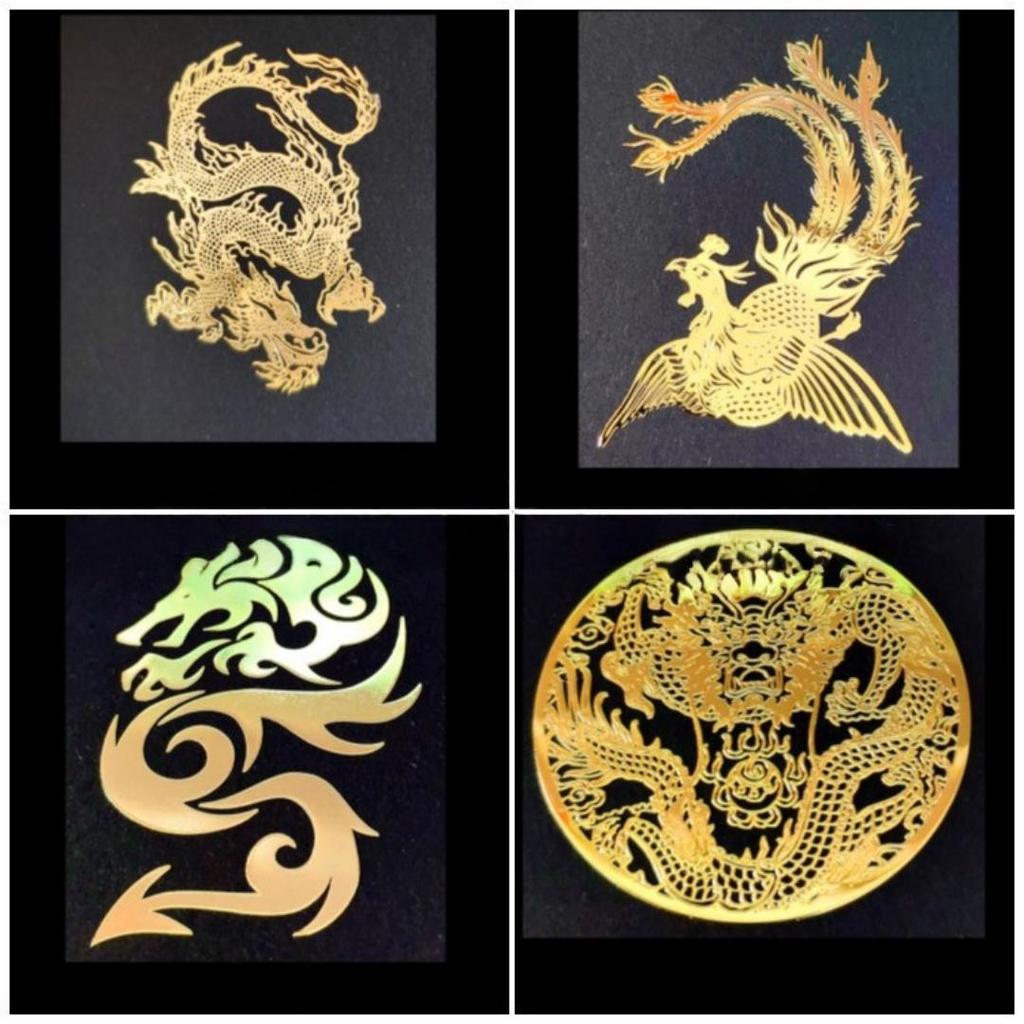 9 Modeli Metalowych Naszywek Zwierzęcych Grawerowanych Laserowo - Smok, Tygrys, Orzeł, Feniks i Inne Wysokiej Jakości Dekoracyjne Naklejki
