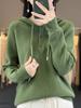 Women's Hooded Loose Knit Sweater - Korean Style Solid Color Cardigan for Autumn/Winter Layering