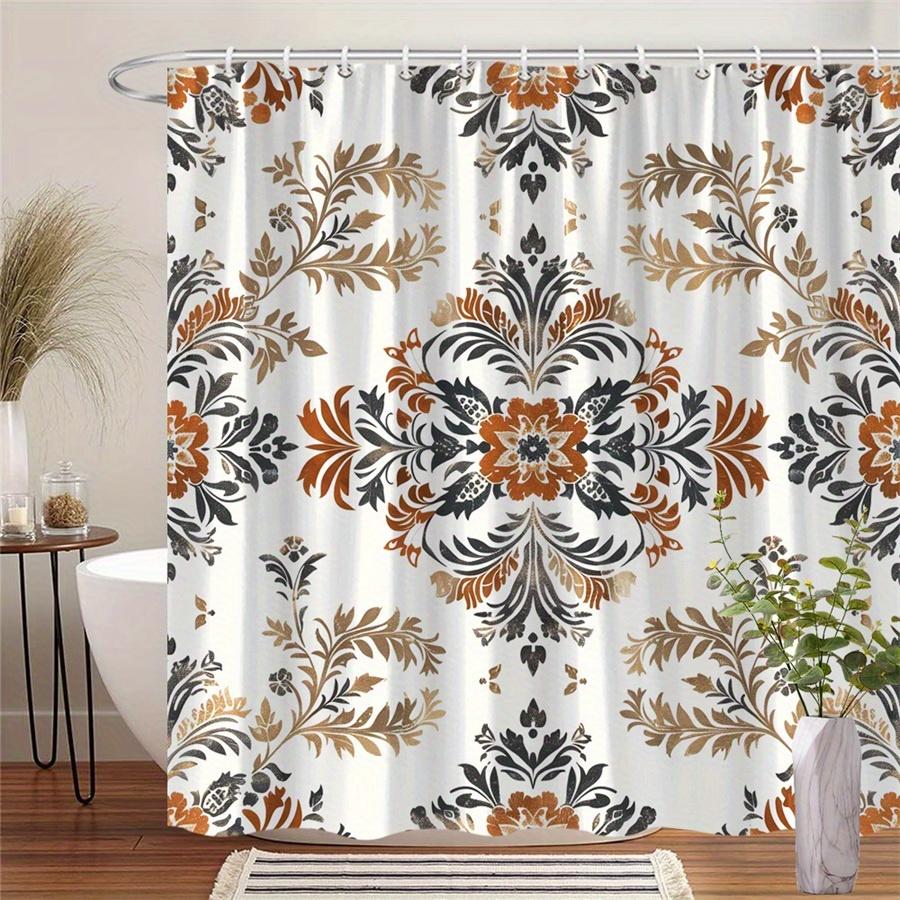 

1Pcs Vintage Floral Wallpaper Style Botanical Pattern Shower Curtain, Polyester Fabric, Machine Washable, Suitable For Bathroom W60H190(CM)-1 Pcs