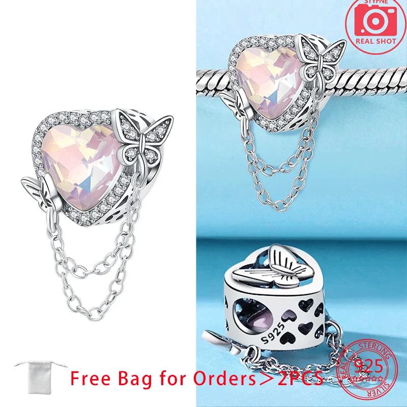 Original Charms Copper Blue Butterfly Butterfly Series Beads Pendant Fit Diy Bracelet Jewelry For Women Fine Gift Accessory