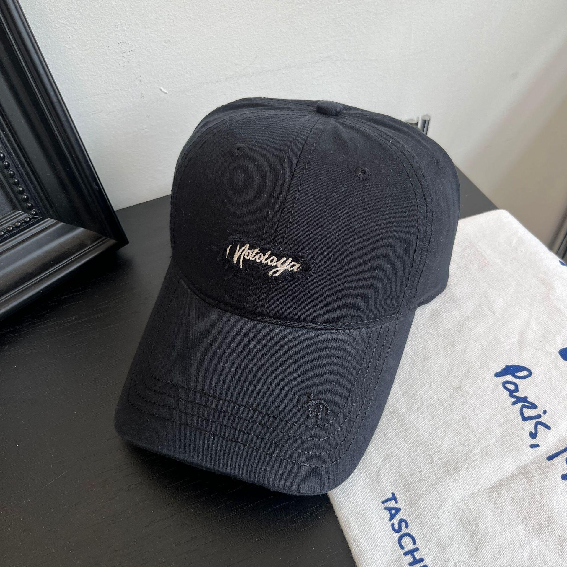 

Кепка женская весна-лето Tide Match Letter Holes модная уличная молодежная бейсболка солнцезащитная кепка M（56-58cm） чёрный