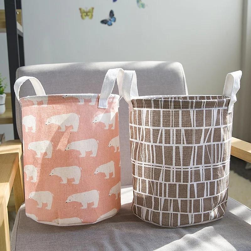 Cotton and Linen Cloth Art Laundry Basket Environmental Protection Picnic Basket Toy Classification Basket Home Storage Baskets
