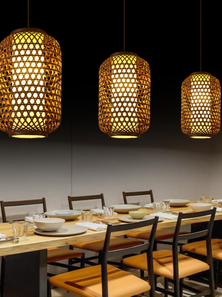 Retro Bamboo Woven Lantern Chandelier - Chinese Hot Pot & Restaurant Outdoor Decor