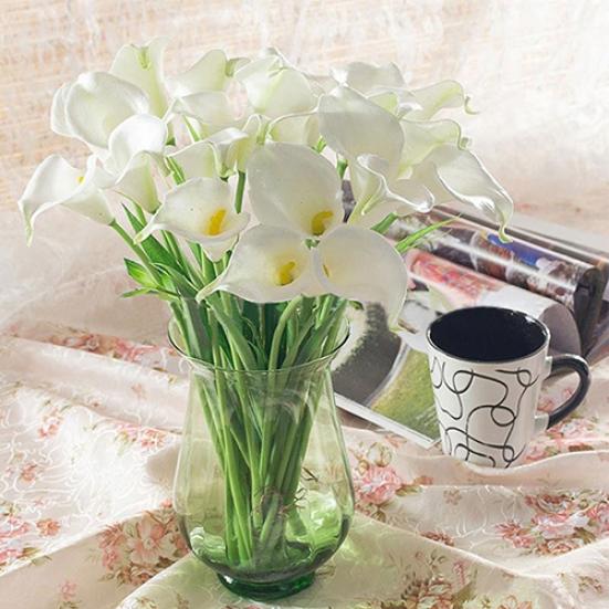 5er-Pack Calla-Lilien-Braut-Hochzeitsstrauß aus Latex mit echtem Touch und künstlichem Blumendekor