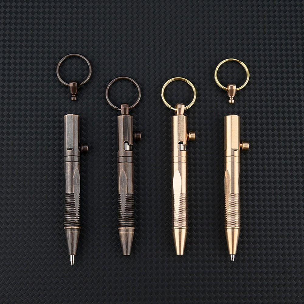 All-Metal Mini Brass Pen Easy Carry Neutral Ballpoint Pen Travel Pocket Pen School Supplies