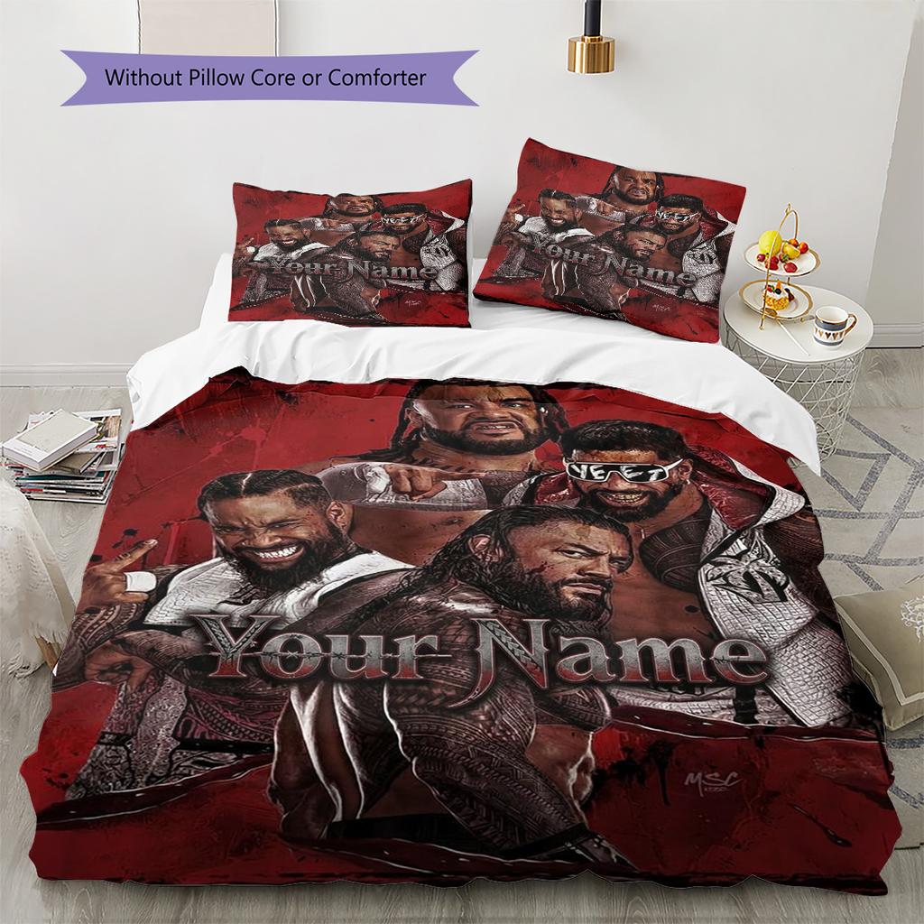 Champion Poster Custom Name Pattern Bedding Quilt Set Quilt Cover Pillowcase Home Birthday Gift(1 * duvet cover + 2 * pillowcase, without core)