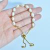 18K Gold Plated Freshwater Pearl Adjustable Pull-Through Bracelet Women Lightweight Luxury Handmade Beaded Jewelry