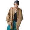 Cotton and linen women's top, new Chinese style cardigan, spring and autumn coat, zen loose tea clothes, button-down long-sleeved shirt