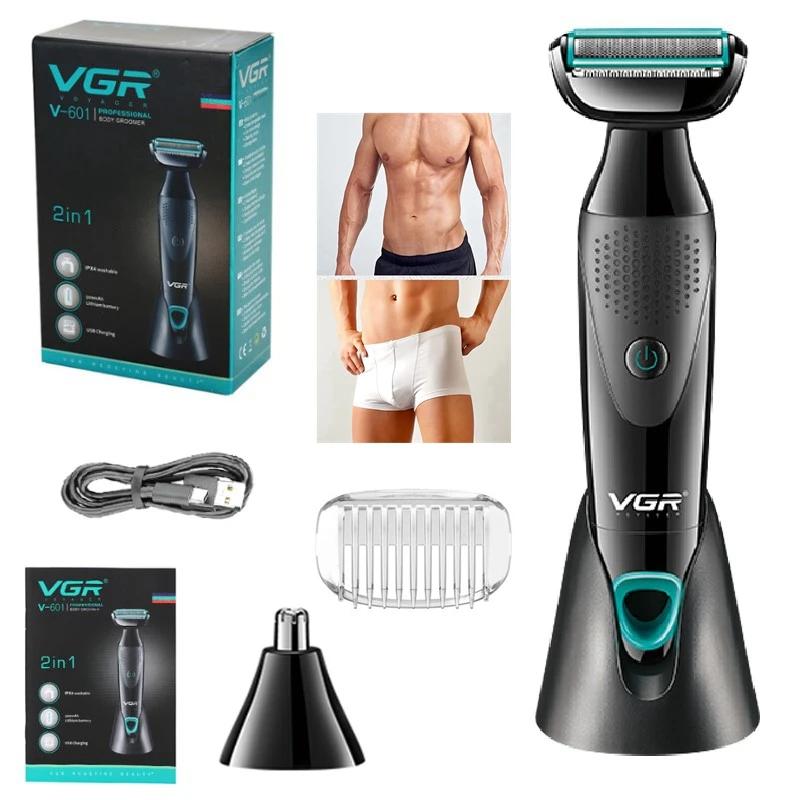 Original VGR V-601 Nuevo Portátil Retro para HOMBRE Multifuncional 2 en 1 Maquinilla de Afeitar IPX4 Lavable Recortador de Nariz Afeitadora para el Hogar y Dispositivo de Depilación
