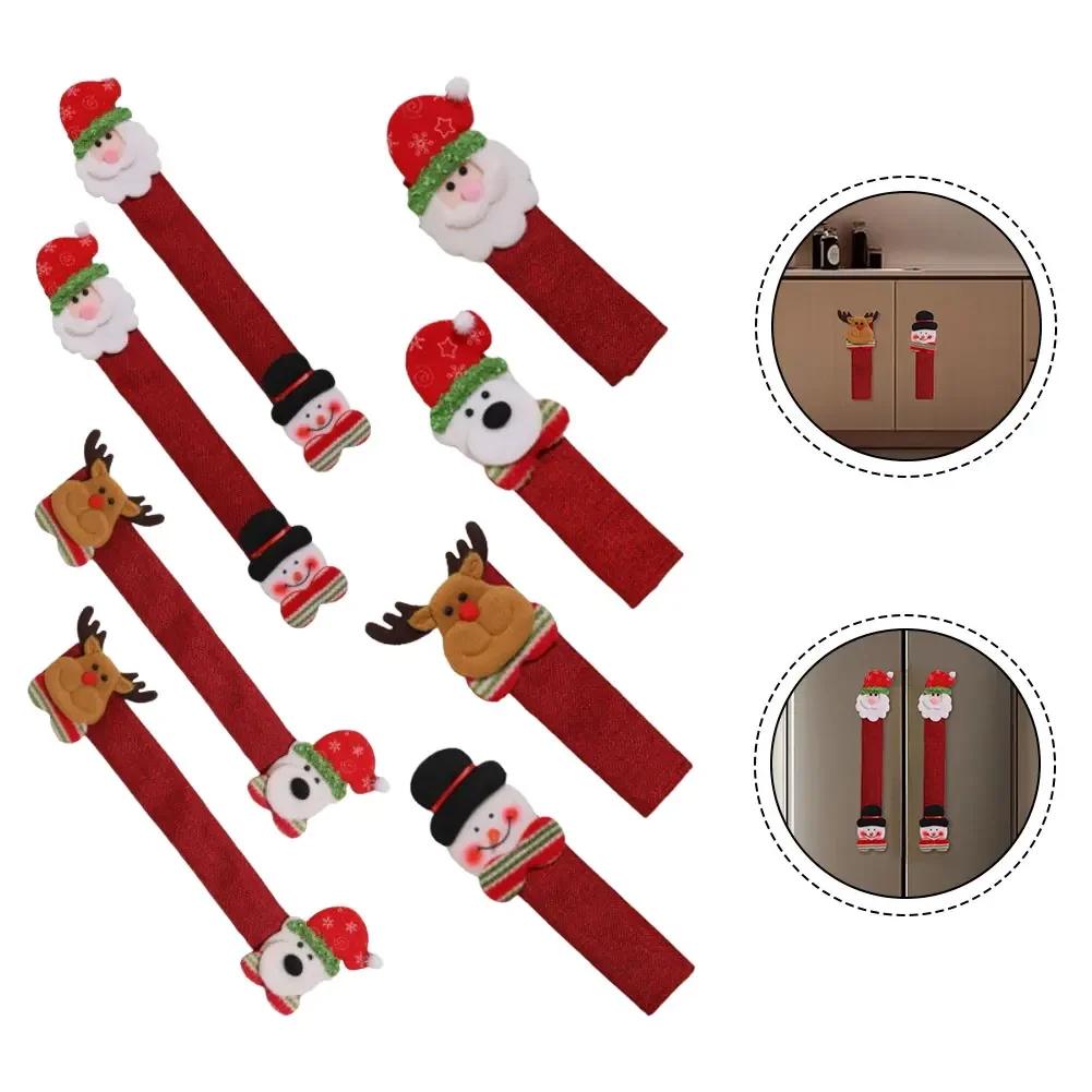 Santa Snowman Decor Holiday Kitchen Decor Christmas Celebration Festive Handle Protector Set Holiday Decoration