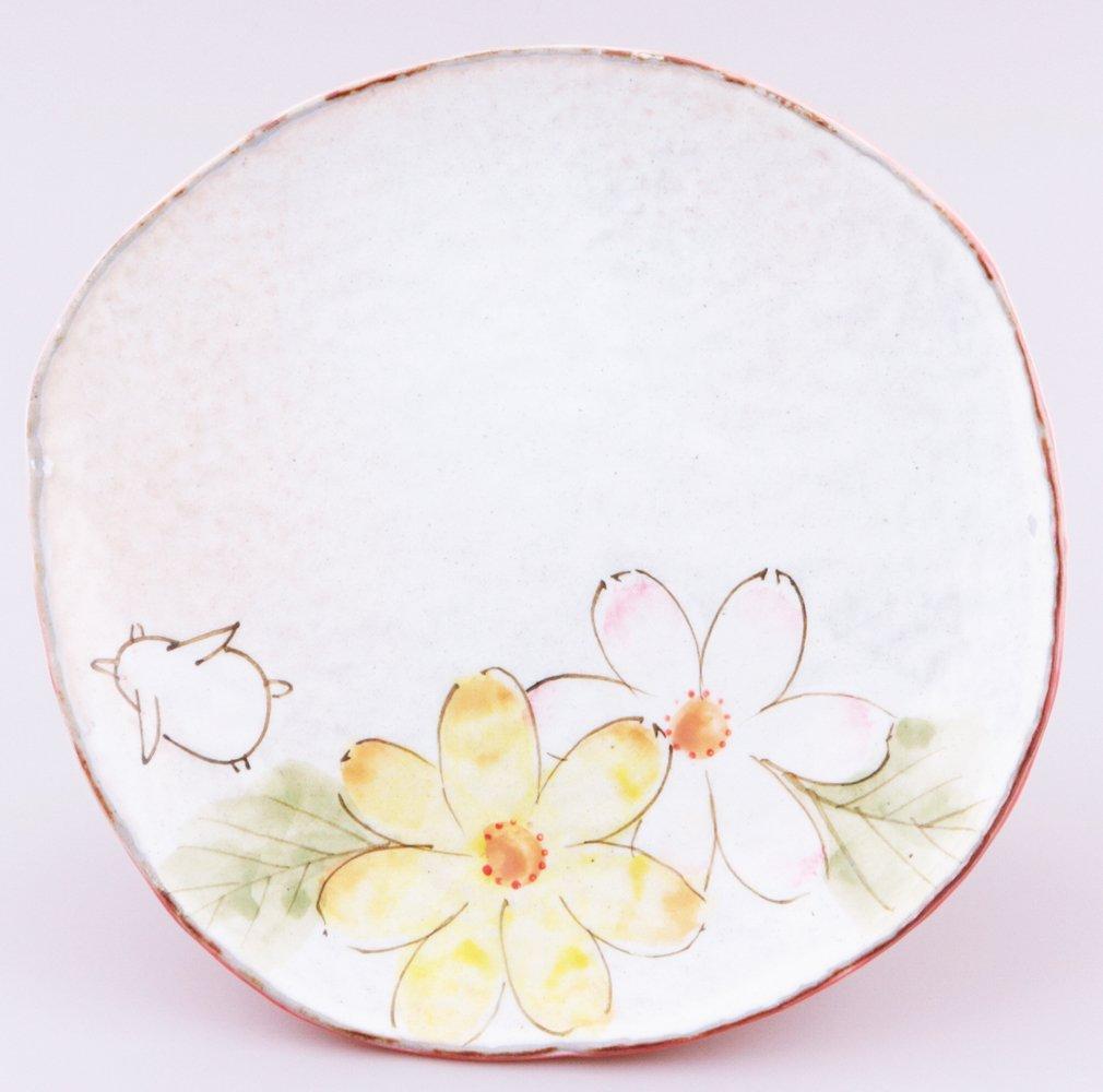 Maitokan Coffee Cup and Plate, Flower and Rabbit Design, Red, 44685