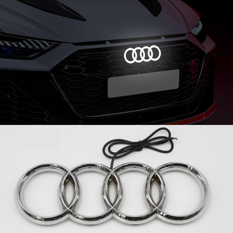 LED-Logo-Leuchte 249 273 285mm Kühlergrill Vorne Statisch Weißes Licht Wasserdicht Für Audi A3 A4 A5 A6 A7 A8 S3 S4 S5 S6 S7 TT Auto Stil