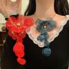 Zinc Zinc Alloy Cutout Flower Neck Pendant Luxury Floral Tassel Necklace Exaggerated Flower Necklace  Daily