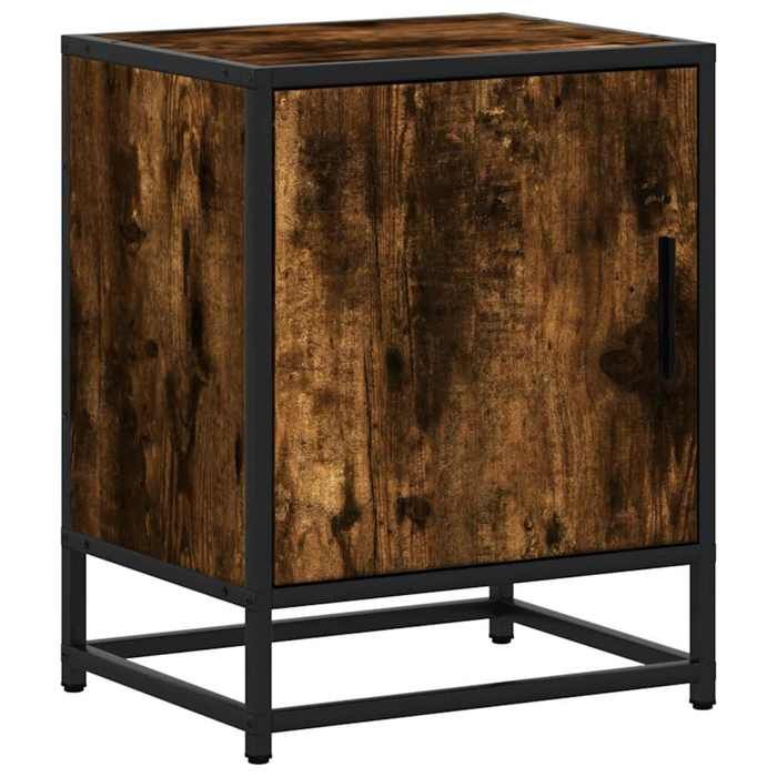 VidaXL Bedside Table Smoked Oak 40x31x50 Cm Engineered Wood Metal, Bedside Furniture, Side Table, Bed Cabinet, 848713
