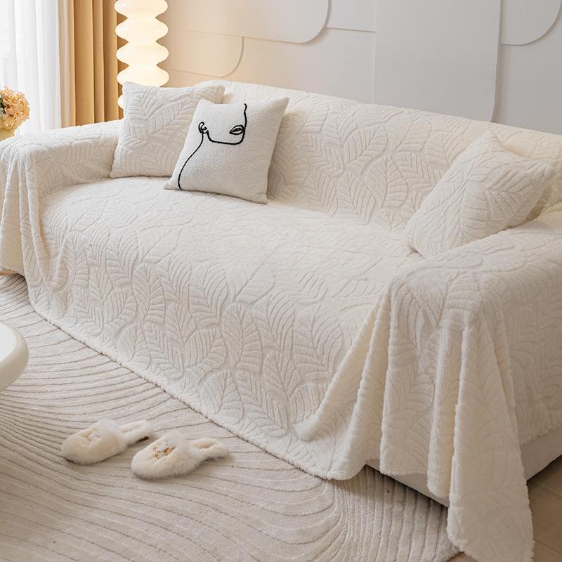 Ripebeskyttende Sofatrekk Stoff Ins Stil Sofahåndkle Vinter Plysj Sofatrekk Altomfattende Universalt Sofatrekk Fullt Dekket
