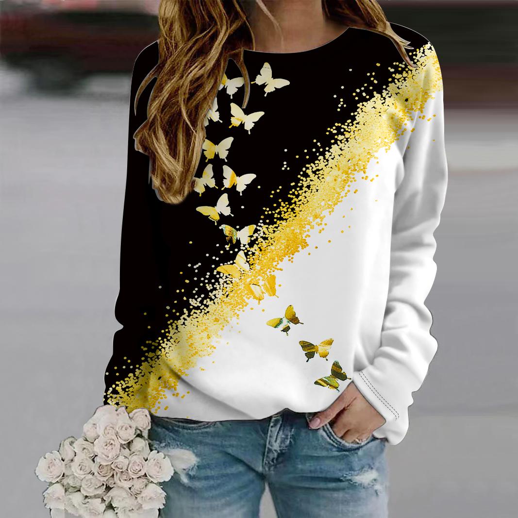 Осенняя женская мода с круглым вырезом и длинным рукавом — фото 3