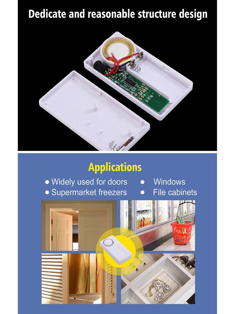 2-Pack Magnetic Door & Window Alarm: Anti-Theft & Open Door Reminder