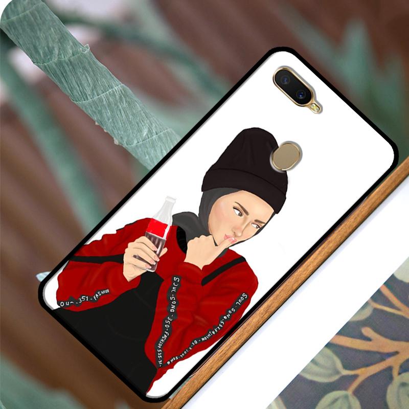 Islamic Muslim Hijabi Girls Case For OPPO A83 A91 A93 A1K A15 A3S A54 A74 A94 A5 A9 A31 A53 A52 A72 A53S Back Cover