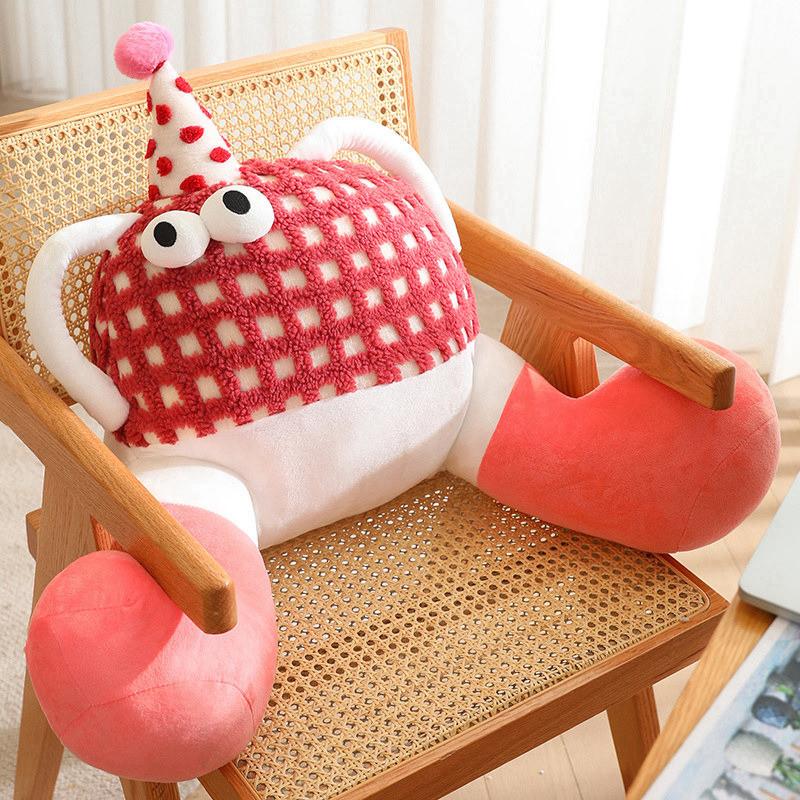 Plush Soft Bolster Cushion With Stitched Design For Sofa Chair Support Back