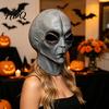 Copricapo Alieno Grigio Classico Maschera Grigia di Halloween Maschera Integrale in Lattice Maschera Cosplay UFO con Grandi Occhi Comodi Maschera per Feste Sci-Fi Prop Morbido Sci-Fi per Adulti,