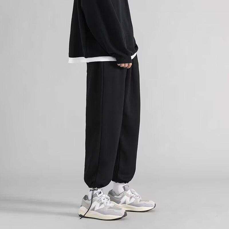 

Мужские серые спортивные штаны - Лето 2024 г. Модные свободные прямые спортивные и повседневные брюки XL чёрный