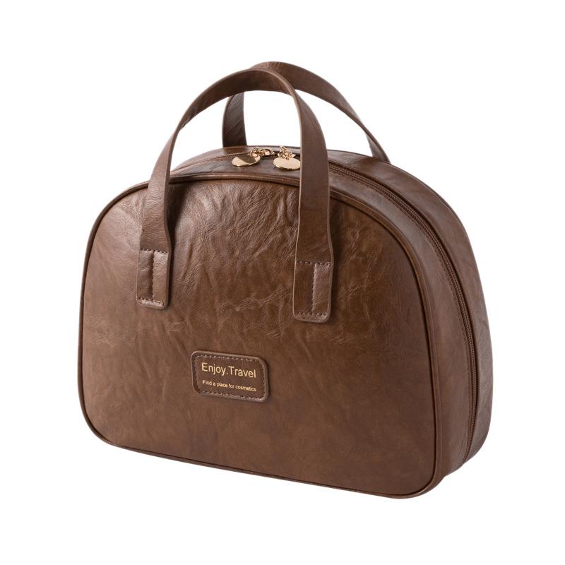 2025 Ölwachsleder Damen Kosmetiktasche - Große Kapazität, Wasserdicht, Leichter Luxus, Tragbare Reise-Toilettentasche