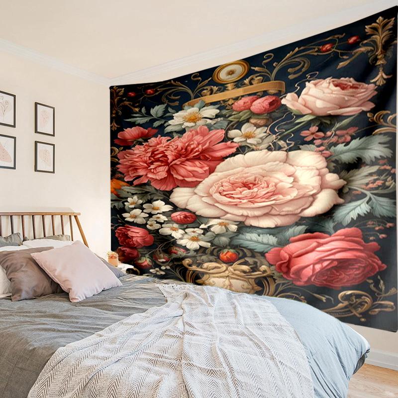 Floral Elegance In Bloom Tapestry Room Decoration Wall Hanging for Living Room Bedroom, dormitory, Birthday and Christmas gifts