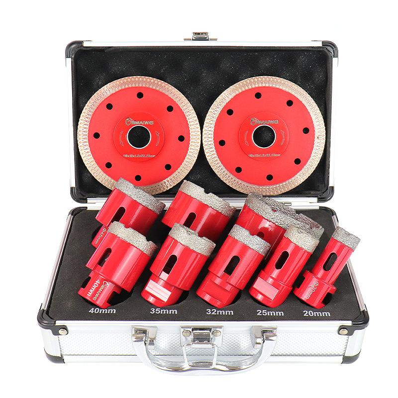 

10 piece set M14 brazed hole opener set with diamond saw blade, marble drilling, stone dry and wet dual-use